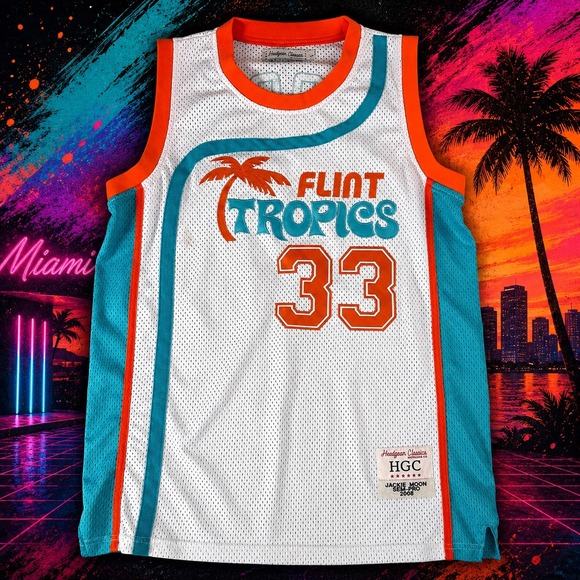 Headgear Classics Other - Headgear Classics Jackie Moon Flint Tropics Jersey Semi-Pro 33 White Orange L